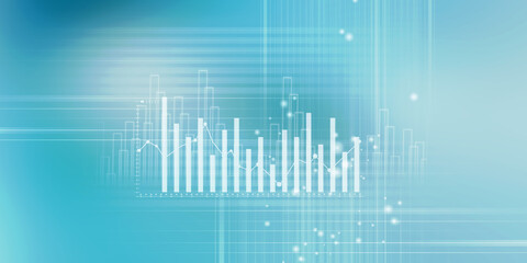 2d rendering Stock market online business concept. business Graph 