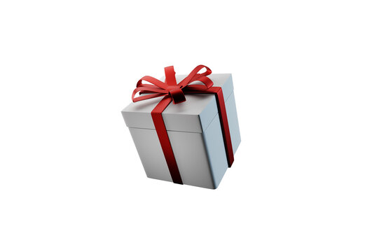 Gift box isolated on transparent background,png,3d illustration,3d rendering.