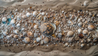 Seashell collection showcases beauty in nature variation generated by AI