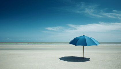 Fototapeta premium Clear sky, bright sun, tranquil waves, solitude generated by AI