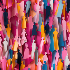 People cartoon abstract repeat pattern