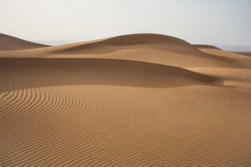 Fototapeta na wymiar Amazing waves of the sand in the Moroccan dune