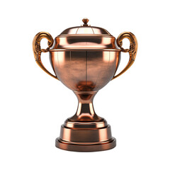 Fototapeta na wymiar Third Place Honor Stunning Metallic Bronze Trophy on Isolated Transparent Background
