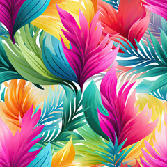 Fototapeta premium Floral seamless repeat simple pattern 
