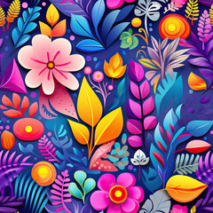 Floral seamless repeat simple pattern 