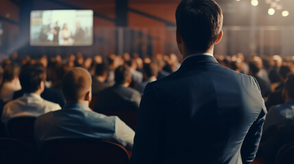 Engaged Audience in a Conference Hall: Captivating Lecture by Male Speaker on Business and Entrepreneurship.
Generative AI
