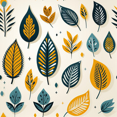 Botanical floral seamless repeat simple pattern
