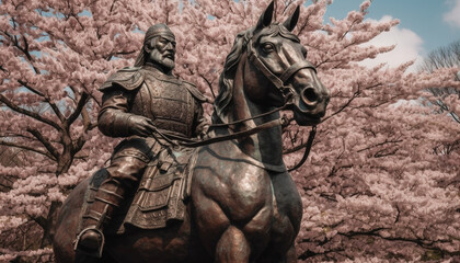 Fototapeta premium Chinese festival celebrates strength with metal toys generated by AI