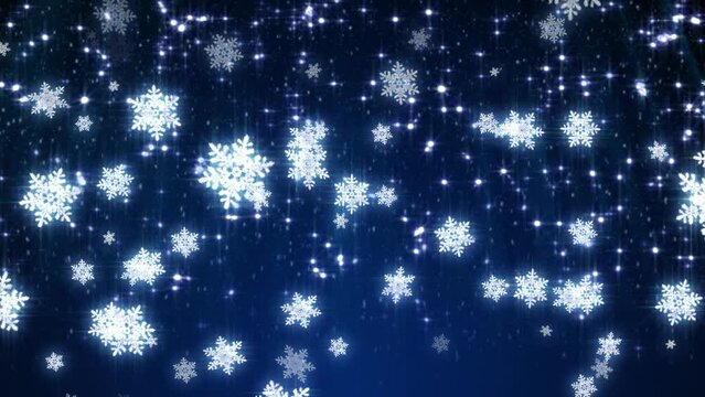 Winter snowflakes loop in a 3D animation