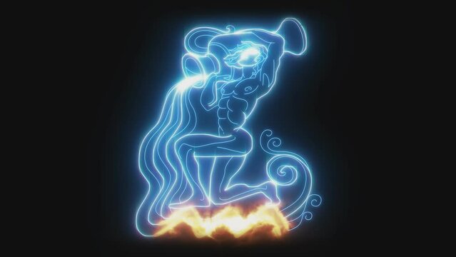 2d animated zodiac sign of Aquarius