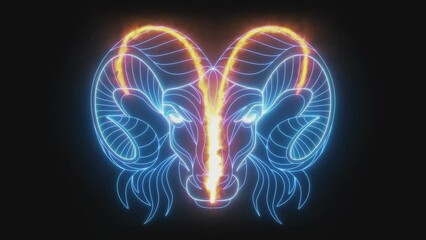 2d animated zodiac sign of Aries - Powered by Adobe