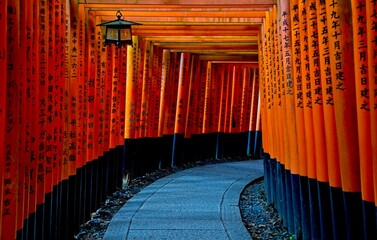 Der berühmte Fushimi Inari shrine in Kyoto