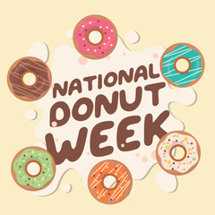 national donut day design template for celebration. donut vector design. donut illustration. flat donut illustration.
