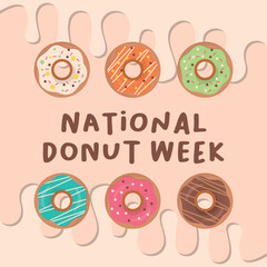 national donut day design template for celebration. donut vector design. donut illustration. flat donut illustration.