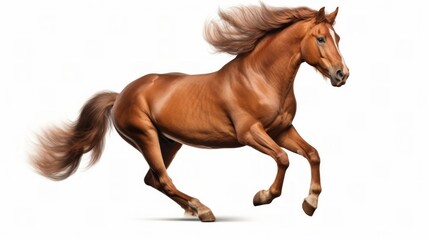 Fototapeta na wymiar Brown horse isolated. Illustration AI Generative