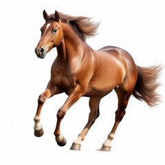 Obraz na płótnie Canvas Brown horse isolated. Illustration AI Generative