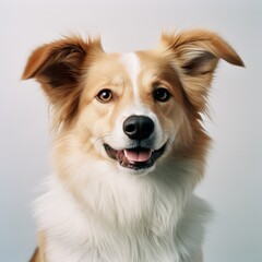 Cute dog portrait isolated. Illustration AI Generative.