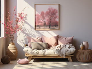 Mockup In interior background room, Mockups Design 3D, High-quality Mockups, Generative Ai