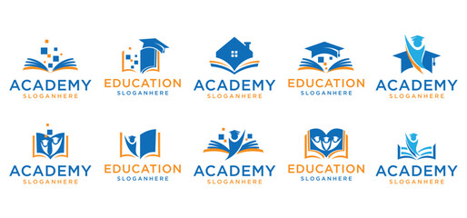 education logo, education illustration vector, library logo, study logo, private tutoring, campus.