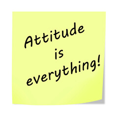 Attitude is Everything 3d illustration post note reminder clipping path