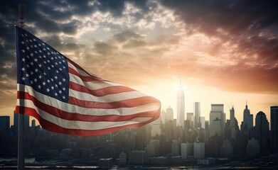 Naklejka premium USA independence day It is a declaration of independence and democracy.The 4th of July is the Independence Day of the United States. There will be a celebration and show the democracy. Generative AI