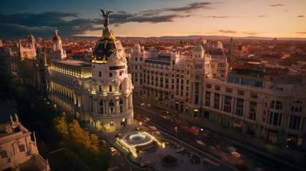 Zelfklevend Fotobehang Madrid Spain panorama of the city © Stream Skins