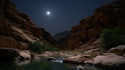 amazing photo of Wadi Dana Jordan highly detailed - obrazy, fototapety, plakaty
