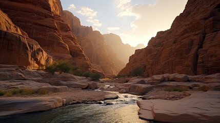 amazing photo of Wadi Dana Jordan highly detailed - obrazy, fototapety, plakaty