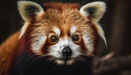 Cute red fox staring with alertness outdoors generated by AI