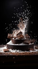 Fototapeta na wymiar Food photography delicious chocolate black background