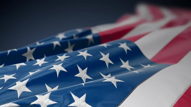 USA Flag close up in a 3D animation