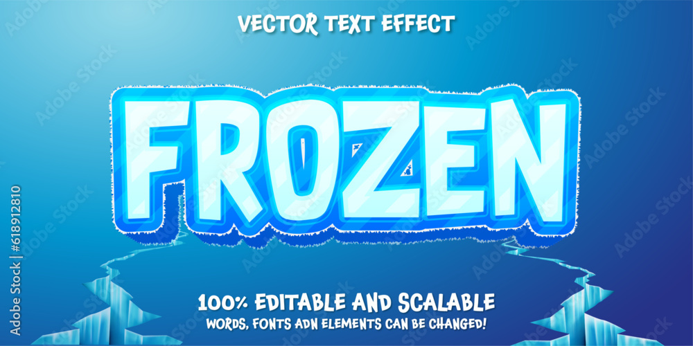 Poster frozen alphabet font. 3d ice letters and numbers with shadow. stock vector typeface for your typogra