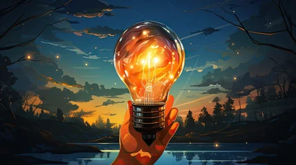 Foto op Plexiglas Inspiration idea to inspire or motivate people light bulb in the sky © Stream Skins