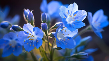 Fototapeta na wymiar Bright wildflowers with a beautiful blurred background.