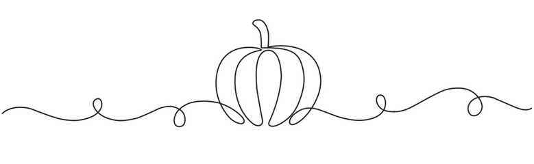 Pumpkin line art vector illustration