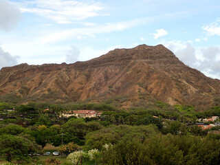 Houses Nestled at the Base of Diamond Head Crater