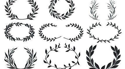 laurel wreaths and ribbons
