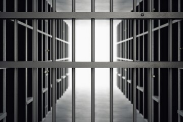 Prison bars. Background for crime news. AI generated, human enhanced