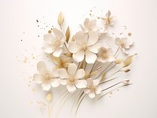 Paper flower background. Illustration AI Generative.