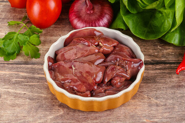 Raw chicken liver for cooking