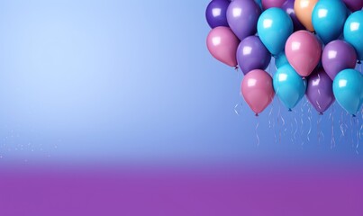 Fototapeta na wymiar Holiday Background with Balloons. Illustration AI Generative.