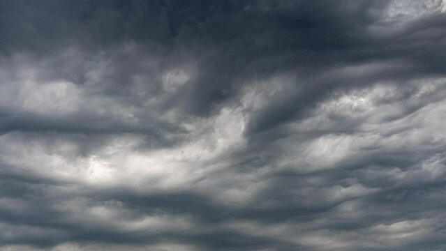 Timelapse of rare asperitas clouds during stormy weather