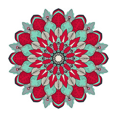Relaxing flora coloring book cover mandala background vector design