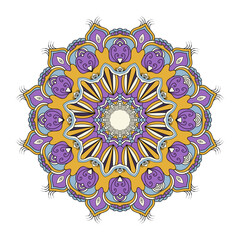 Relaxing flora book cover mandala background vector design