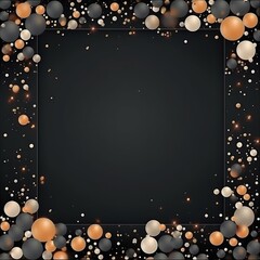 Black frame with confetti. Illustration AI Generative.