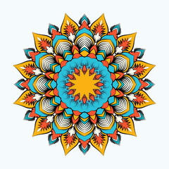 Relaxing minimal flora coloring book cover mandala background vector design