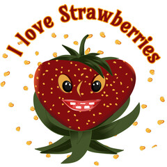 Funny Strawberry Character