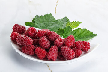 Rope sweet juicy raspberry heap