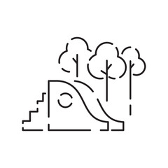 Park kid playground line icon. Outline park kid playground vector icon for web design isolated on white background