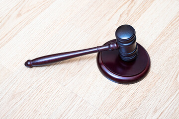 the judge's gavel on a stand to stand on the table. justice concept.